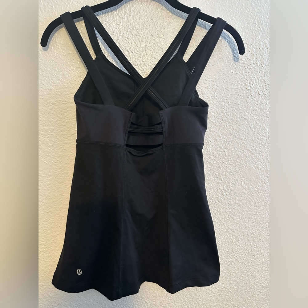 Lululemon Black Double Strap Tank Top Size 4 - Picture 5 of 8